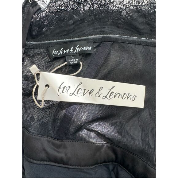 NWT For Love & Lemons Womens Strapless Sheer Tulle Bustier Gown Black Large $359 - Picture 11 of 11